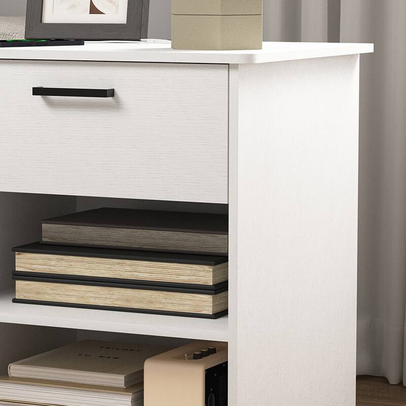 Nightstand with Charging Station,2 USB,Type C,Drawer,Adjustable Shelf