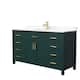 Option Green, Gold Trim, Carrara Cultured Marble Top