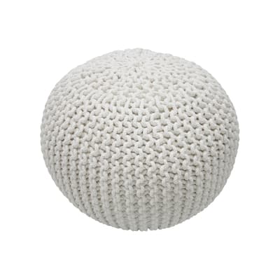 Nuloom Ling Round Knit Filled Ottoman Pouf