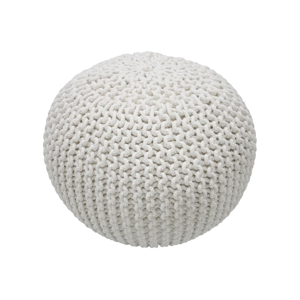 Nuloom Ling Round Knit Filled Ottoman Pouf