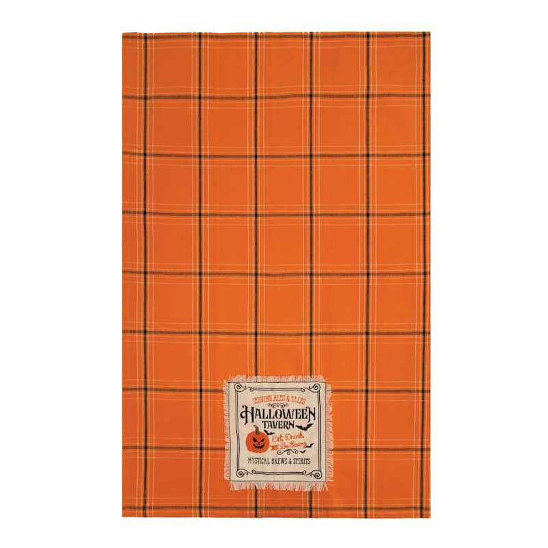 Halloween Tavern Plaid Towel