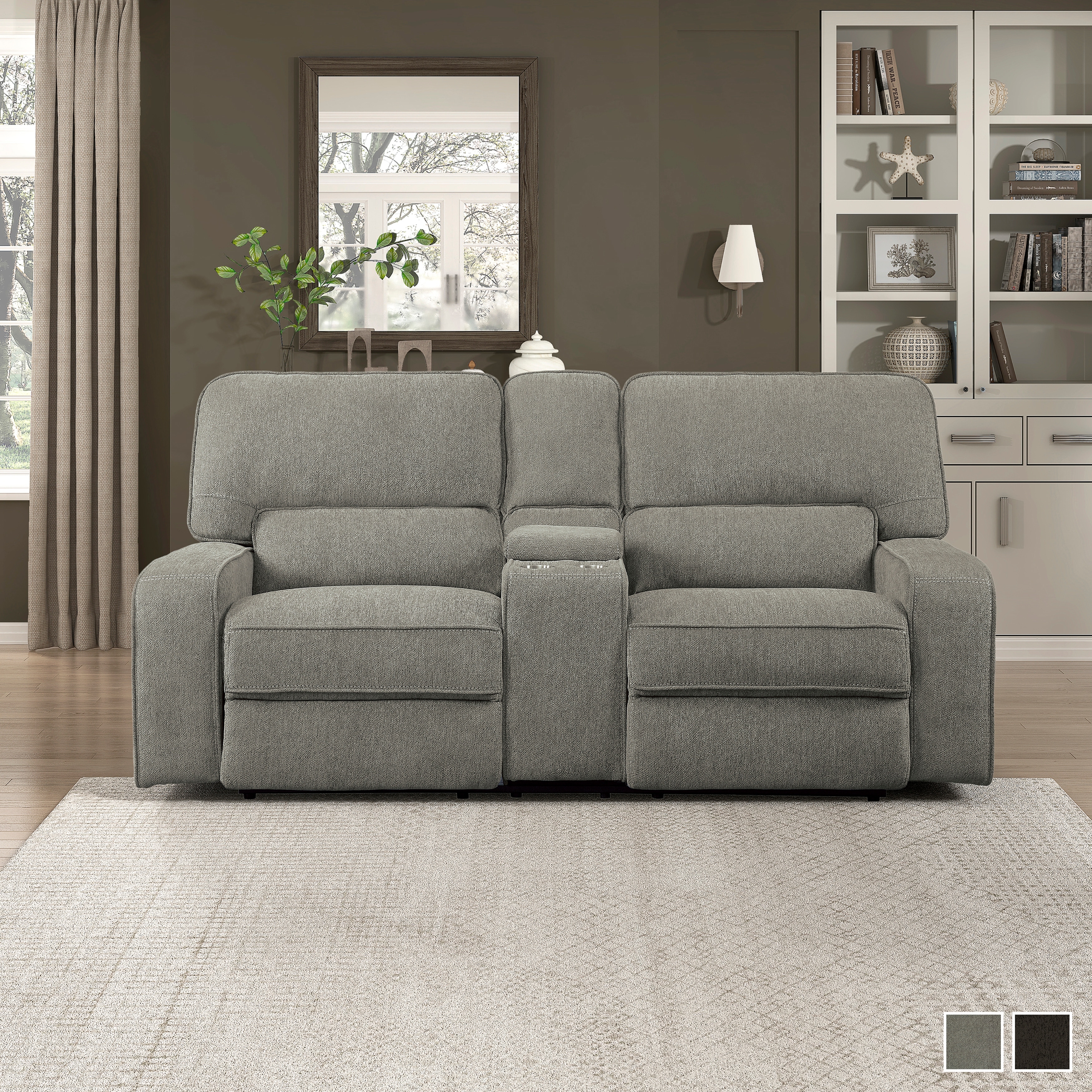 Fabric reclining loveseat with center console 2025