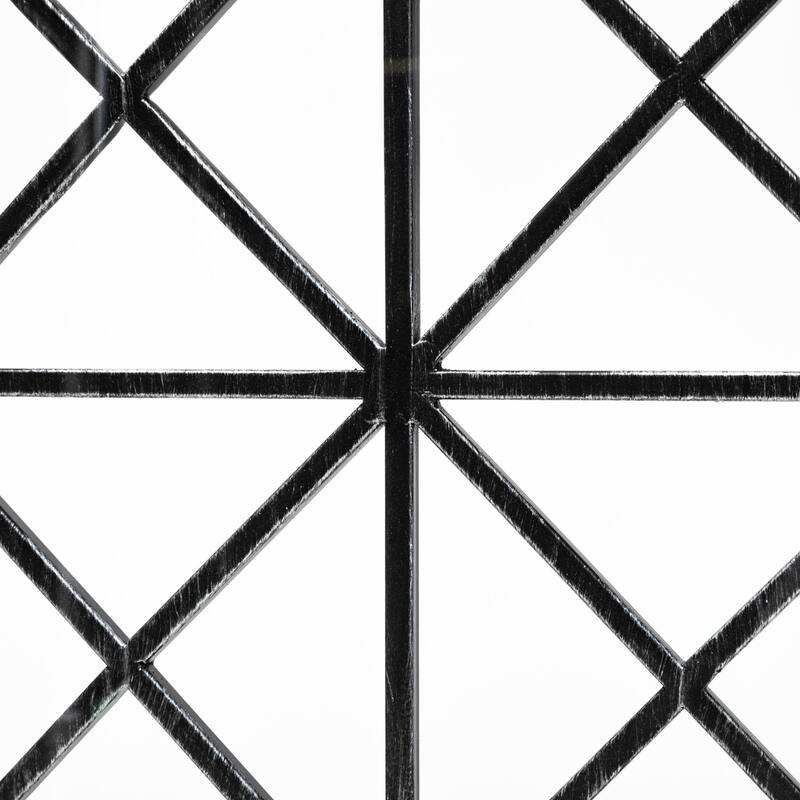 Ellingson Rectangular Black Metal Glass Bottom Tray - 28.0L x 13.0W x 2.8H