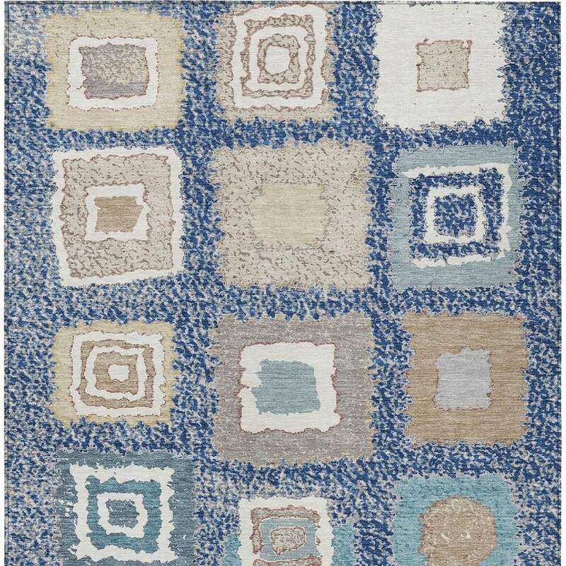 HomeRoots Geometric Transitional Rectangle Outdoor Rug