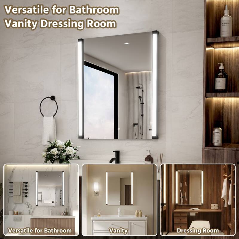 Modland 270° Adjustable LED Bathroom Mirror with Lights Stepless Dimming and Memory Function
