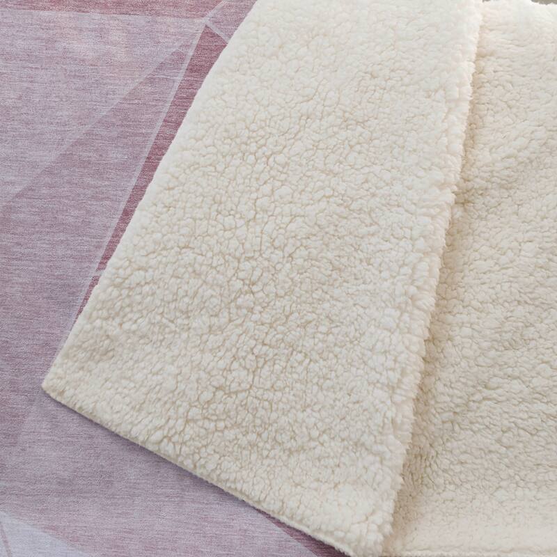 Premium Machine Washable Modern Contemporary Sherpa Throw Blanket