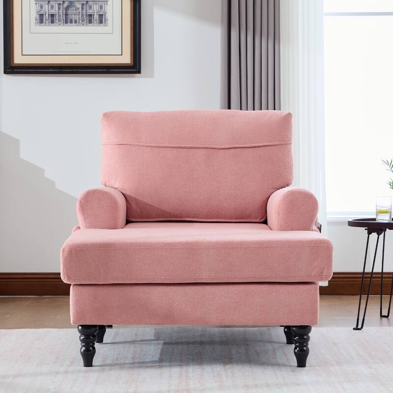 Modern Minimalist Chenille Fabric Chaise Lounge Recliner Single Sofa