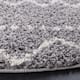 SAFAVIEH Arizona Shag Lotta Moroccan 1.2-inch Thick Rug - 8' Round - Grey/Ivory