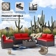 preview thumbnail 70 of 125, Kullavik 13 Pieces Outdoor Patio Furniture Set with Fire Pit Table w/ Wide Armrests