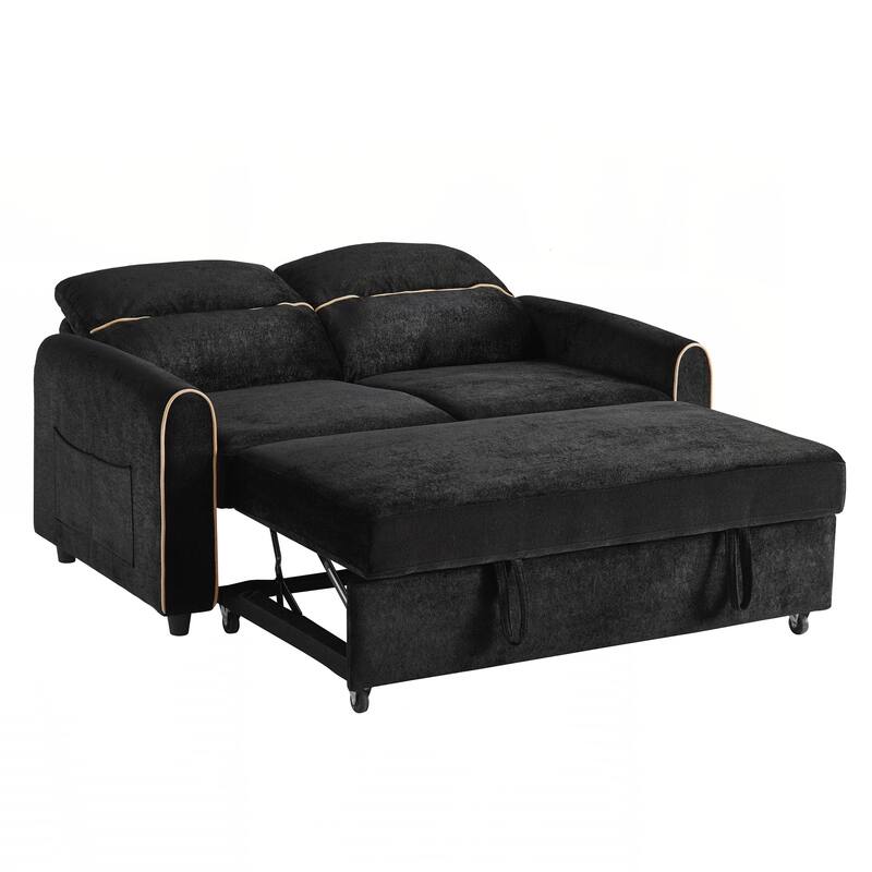 Pull Out Sofa Bed, 58-inch Sofa Bed, Sleeper Sofa, Loveseat Sofa with Adjustable 3 -Position Backrest