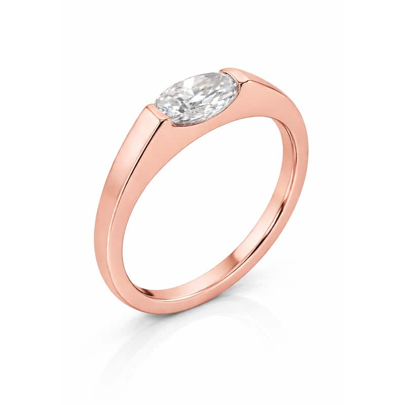 Auriya 14K Gold Suspense Oval Lab Grown Diamond Engagement Ring 1.00 - 5.00ct. tw. (F-G, VS) - White