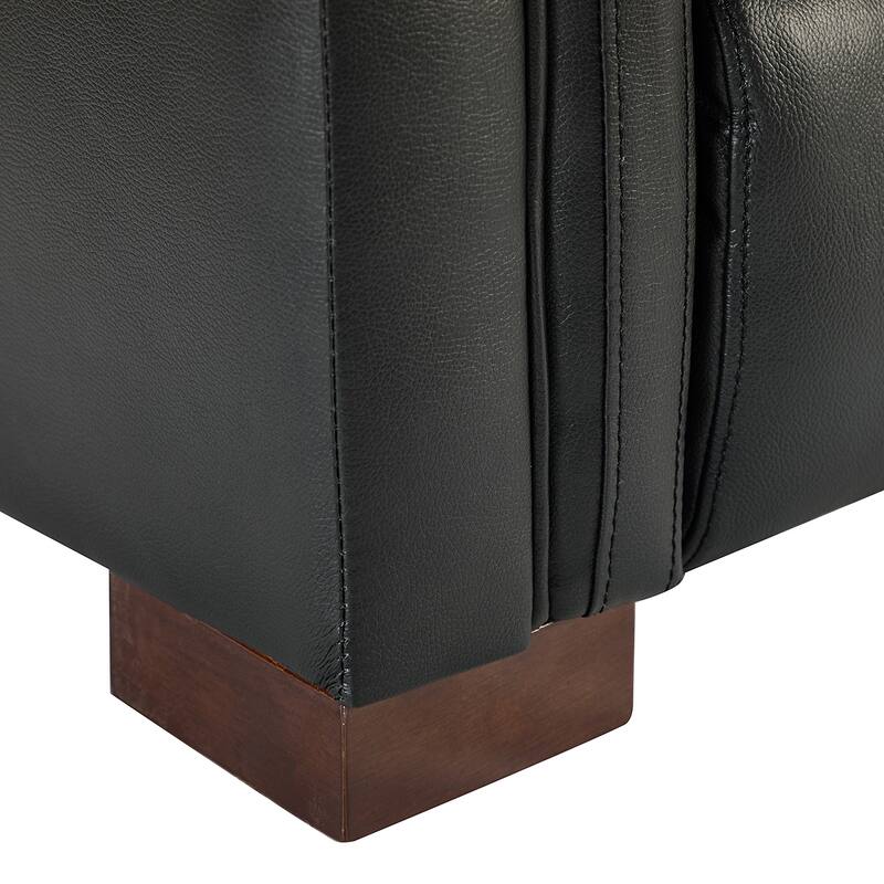 Alicia 34.65" Wide Contemporary Classic Genuine Leather Power Recliner With USB Port