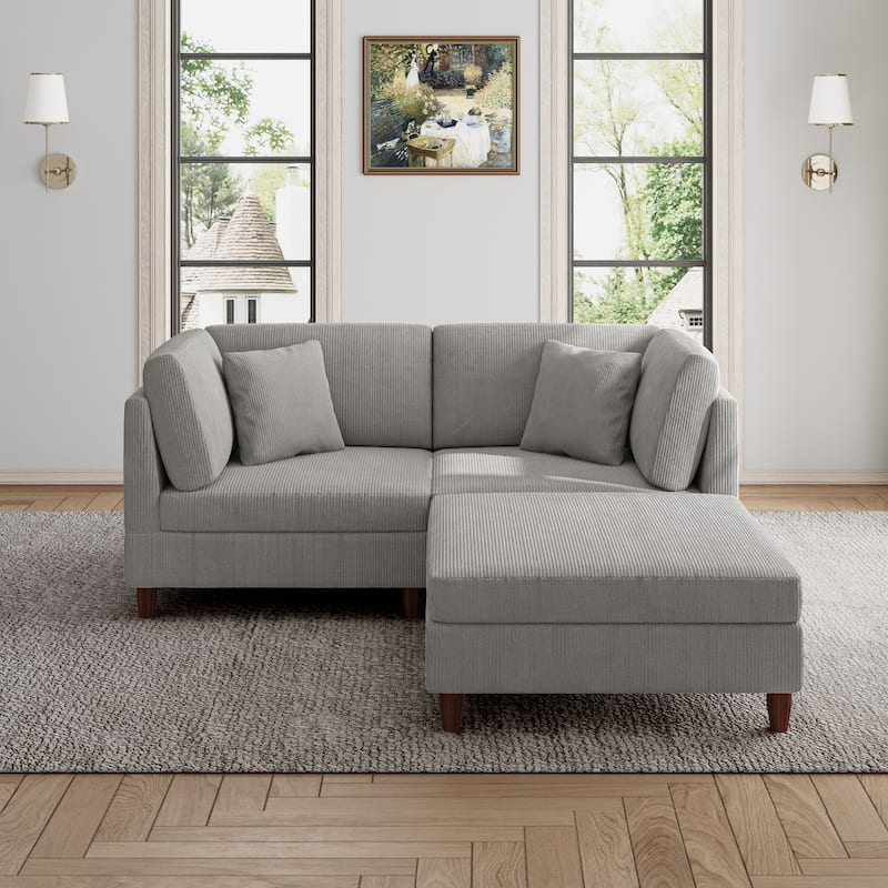 Modern Oversized Modular Corduroy Sectional Sofa Set