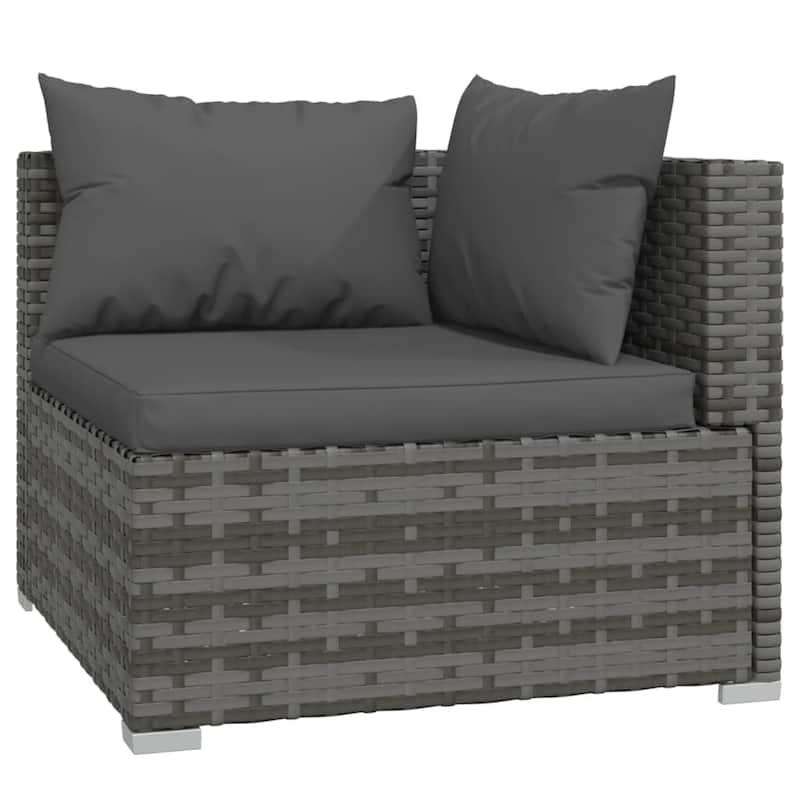 vidaXL Patio Lounge Set Outdoor Sectional Sofa Set Table Garden Poly Rattan