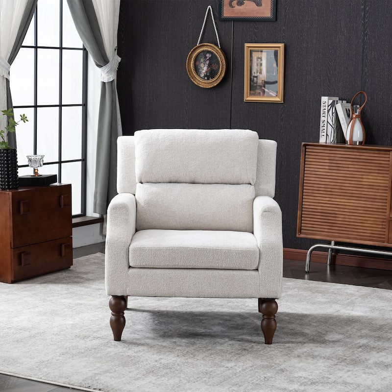 Modern Accent Chair Armchair Upholstered Boucle Fabric Single Sofa