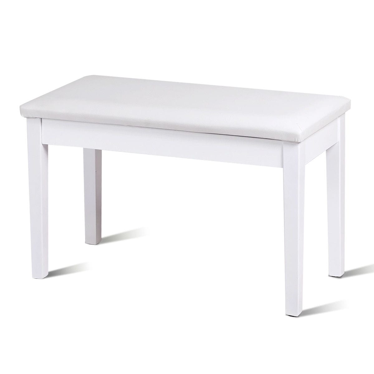 Augld Waterproof Piano Bench Stool Cover Faux Leather Rectangular Chair Cover White Double 