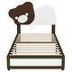 preview thumbnail 11 of 11, Twin/Full Size Upholstered Bed,Kid Bed with Carton Shaped Headboard and LED Light Strips