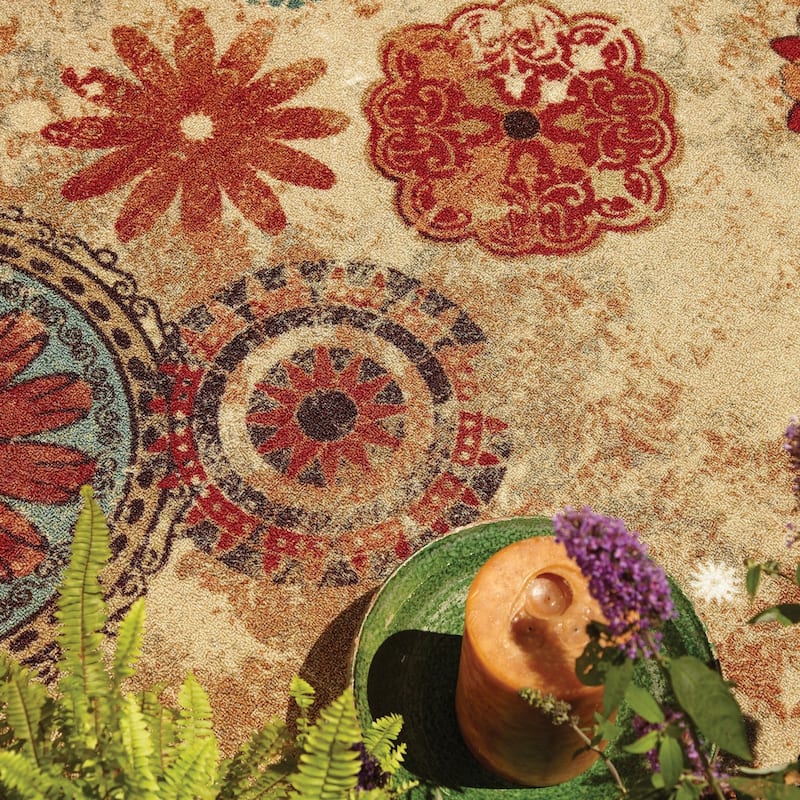 Mohawk Home Alexa Floral Medallion Area Rug