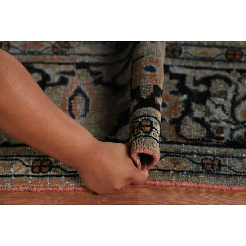 Floral Mahal Antique Persian Area Rug Hand-Knotted Wool Carpet - 9'1" x 12'2"
