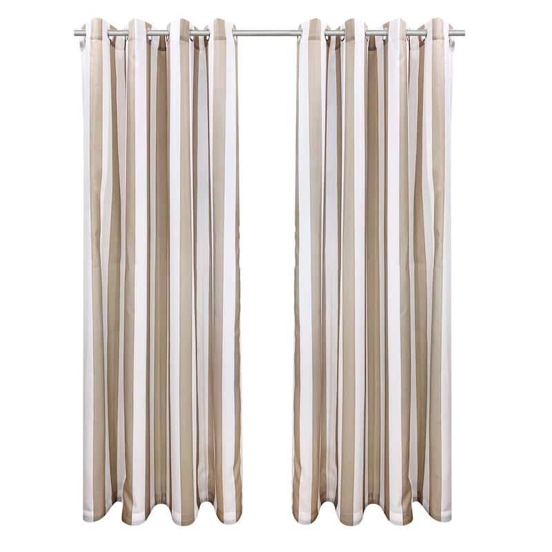 Seascapes Stripe Indoor/Outdoor Grommet Curtain Panel - Pair