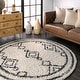 preview thumbnail 27 of 48, Nuloom Mackie Moroccan Tasseled Shag Area Rug 5' Round - Ivory - Round