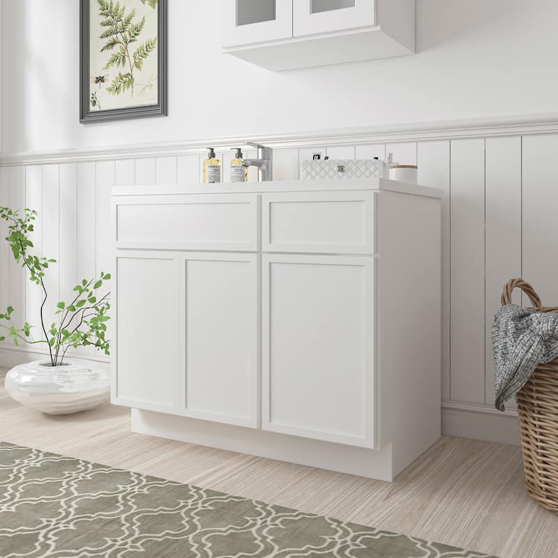 Vanity Art 39" Oak Freestanding Bathroom Vanity Cabinet without Top