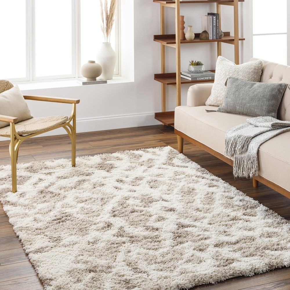 Livabliss Transitional Urban Shag Diamond Area Rug