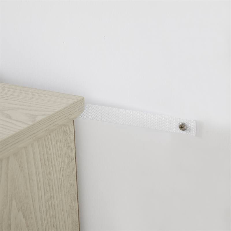 TV Media Stand with Faux Stacked Stone Surround,Entertainment Console