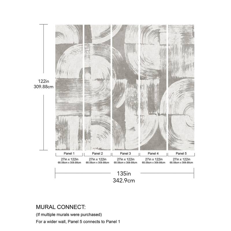 REMIX Walls by Katie Hunt Brushstrokes Dove Grey Wall Mural