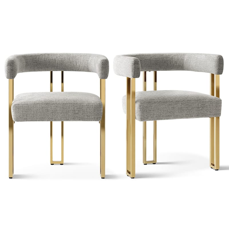 Chenille Upholstered Armchair (Set of 2)