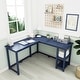 preview thumbnail 18 of 43, Max and Lily Corner Desk w/ Shelves Blue