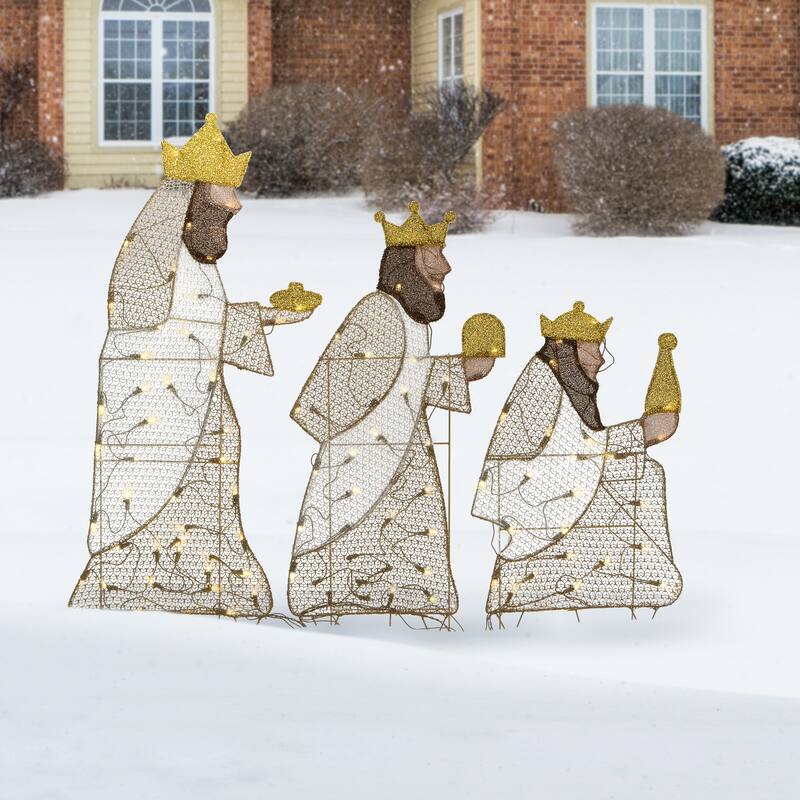 National Tree Company 42 in. Three Wisemen with LED Lights - White - 42 in