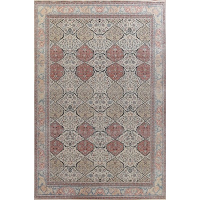 Geometric Bakhtiari Turkish Oriental Area Rug Hand-knotted Wool Carpet - 9'9" x 13'0"