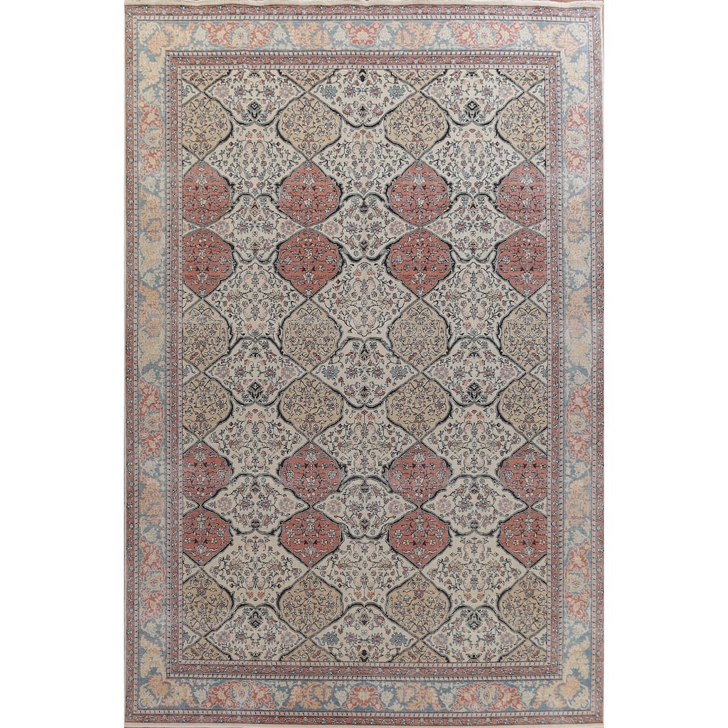 Geometric Bakhtiari Turkish Oriental Area Rug Hand-knotted Wool Carpet - 9'9" x 13'0"