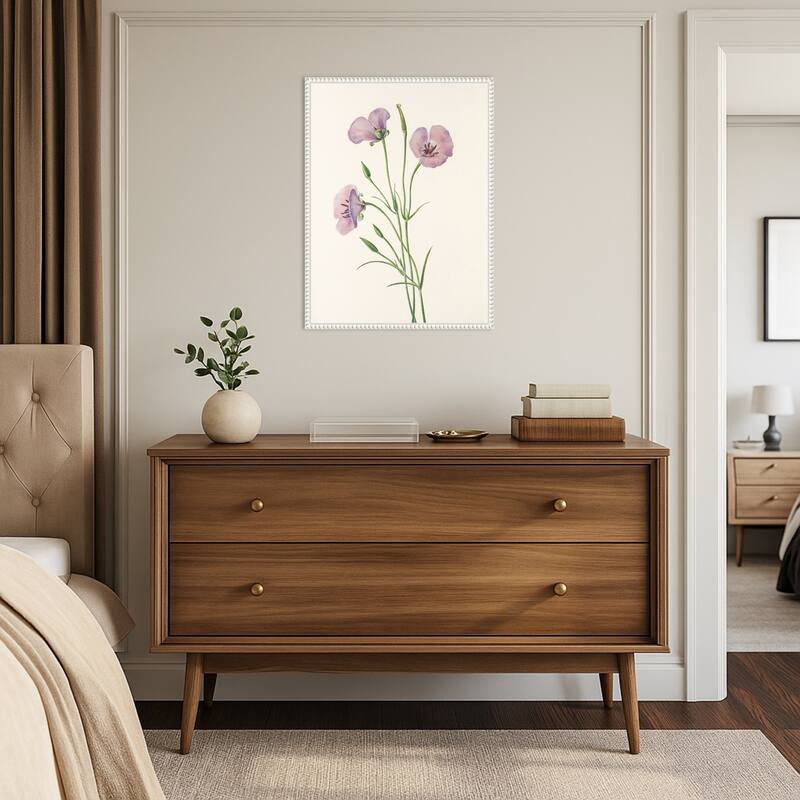 Lilac Mariposa From North American Wildflowers (1925) by Mary Vaux Walcott (18 x 24 in.), Framed Canvas Wall Art Print