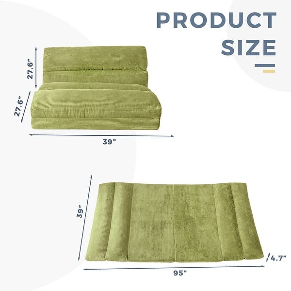 dimension image slide 12 of 26, Folding Sofa Bed,Sleeper Sofa Chair Bed Upholstered Sofa Couches