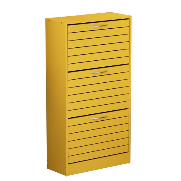 Shoe Cabinet Narrow Shoe Cabinet with 3 Flip Door Space Saving 3