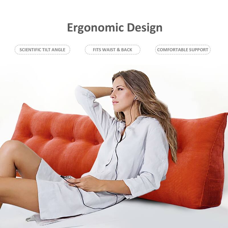 WOWMAX Reading Wedge Pillow Bed Headboard Backrest Support Cushion