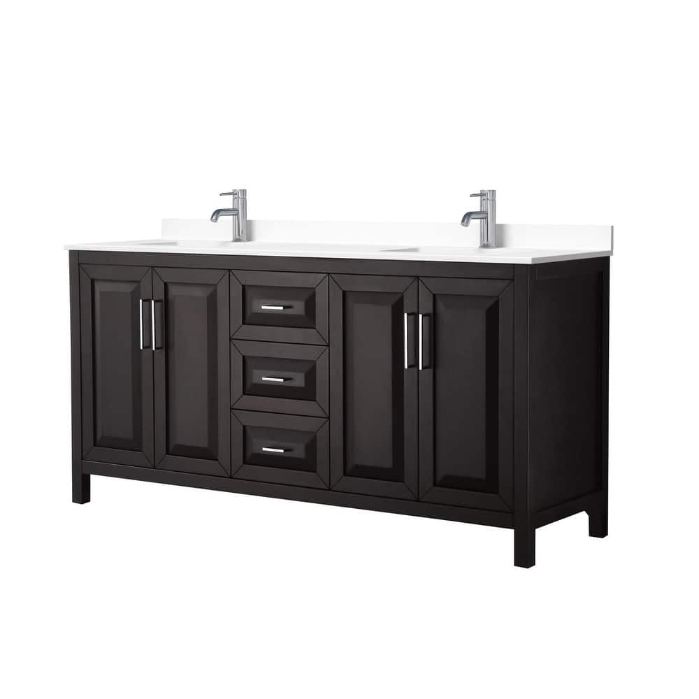 Wyndham Collection Daria 72" Free Standing Double Basin Vanity Set