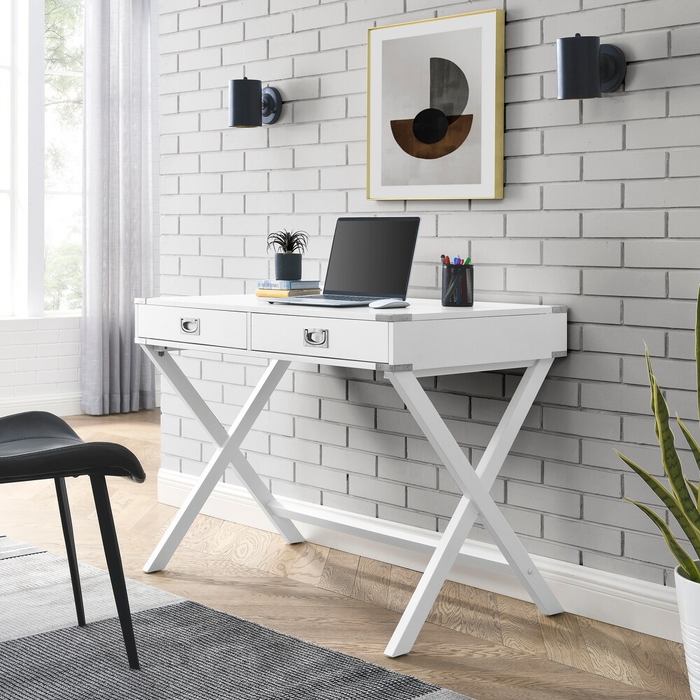 Computer Desk with Storage, Solid Wood Desk with Drawers Modern Study Table for Home Office and Small Writing