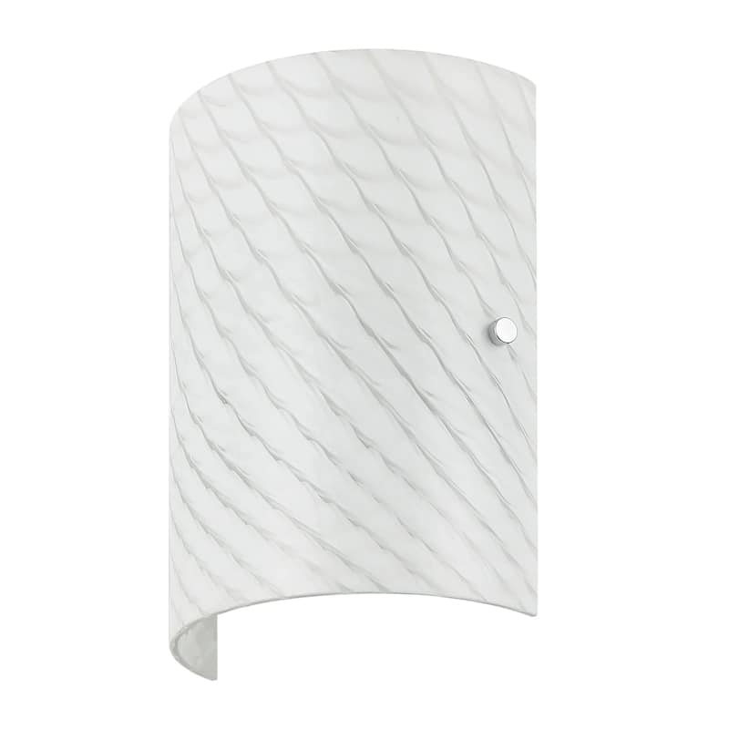 Swirled 2-Light Flush Handblown French Feather Glass Wall Sconce