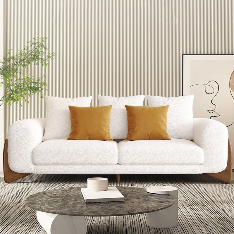 JASIWAY 89 in 3-Seat Modern Sofa Couch with Solid Wood Frame