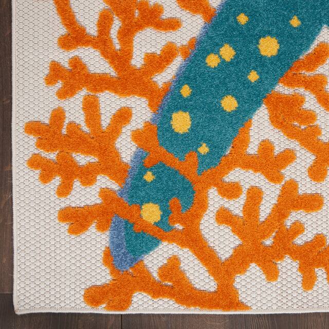 Nourison Aloha Coastal Beach Starfish Indoor/Outdoor Area Rug
