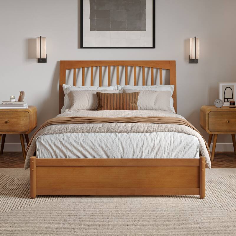 Roslyn Platform Bed with Panel Footboard and Storage Drawers