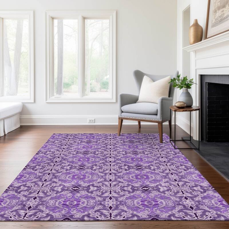 Machine Washable Indoor/ Outdoor Chantille Traditional Medallions Rug