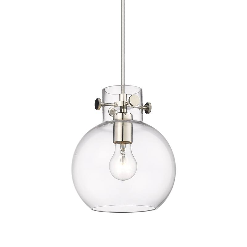 Innovations Lighting 410-1PS-9-8 Newton Sphere Pendant Newton Sphere - Polished Nickel / Clear
