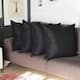 Decorative Square Solid Color Throw Pillow Cover (Set of 4) - Black-26x26