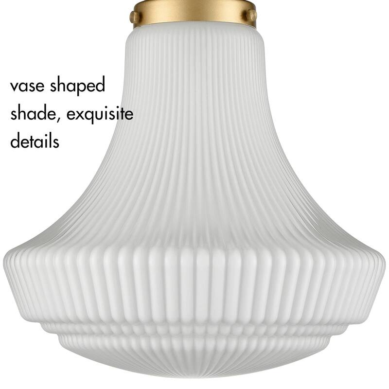 Iseo Modern Gold Pendant Light with Vase Shaped Glass Shade, 1-Light