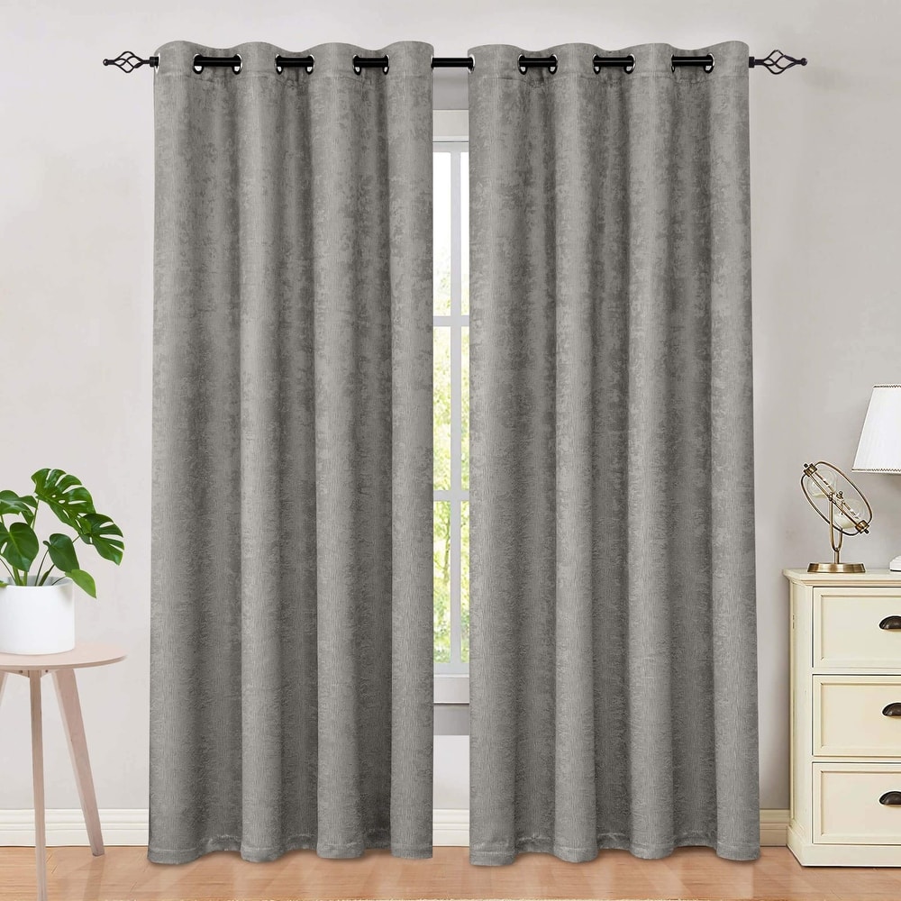 Subrtex Blackout Curtain Solid Thermal Window Drapes Panel Pair