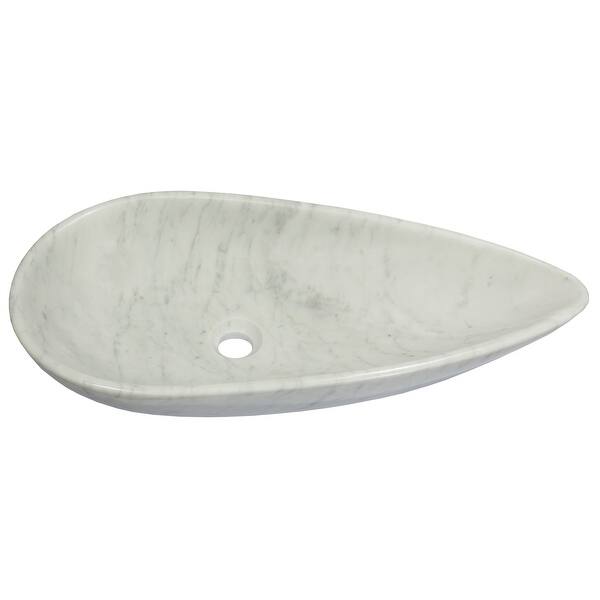 Eden Bath Pod Shaped Vessel Sink in Polished Carrara White Marble Eden Bath Pod Shaped Vessel Sink in Polished Carrara White Marble